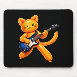 Funny Balloon Cat Playing Guitar Rock Star Rockn Mouse Pad