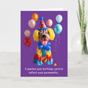 Funny Balloon Dog Friend Birthday Humour Card