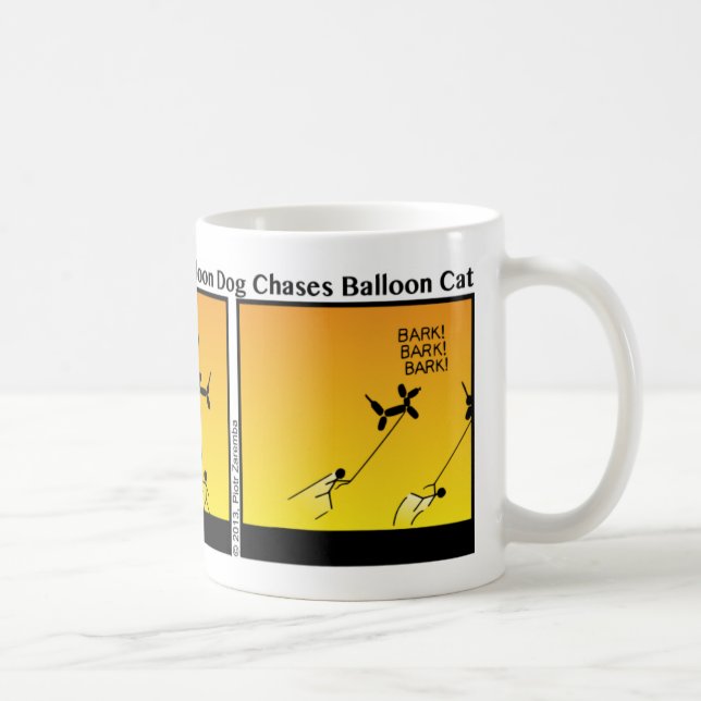 Funny Balloon Pet Chase Stickman Mug - 112 (Right)