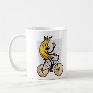 Funny Banana Biker Cartoon Design Coffee Mug