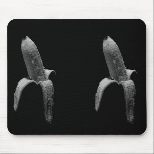Funny Banana Black and White Portrait Mouse Pad