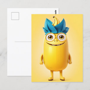 Funny banana character postcard