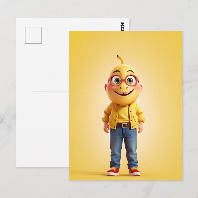 Funny banana character postcard (Front/Back)