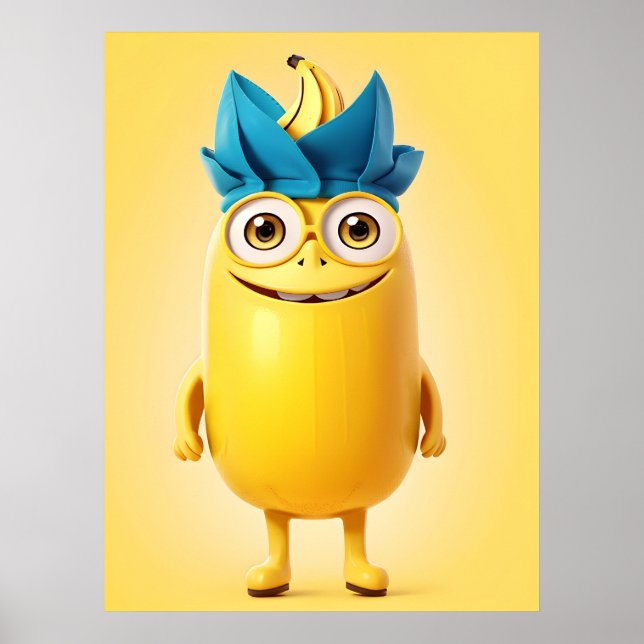Funny banana character poster (Front)