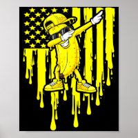 Funny banana dab flag drip kids youth boys girls 