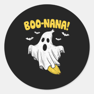 Funny Banana Ghost Boo Pun Halloween Costume Men W Classic Round Sticker