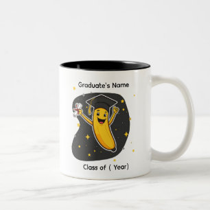 Funny Banana Grad Custom Name Two-Tone Coffee Mug