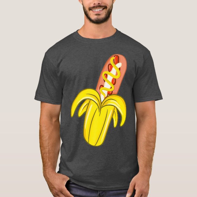 Funny banana hot dog sausage gift T-Shirt (Front)