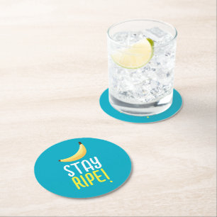 Funny Banana Party custom kit modern and editable Round Paper Coaster