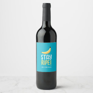 Funny Banana Party custom kit modern and editable Wine Label
