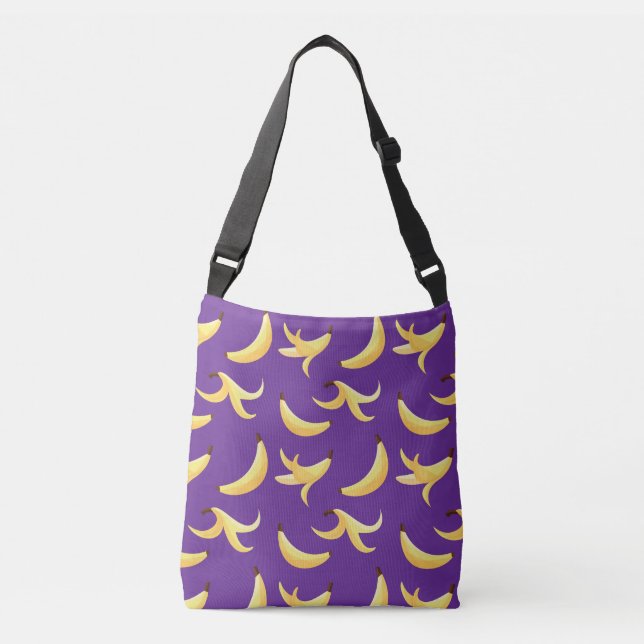 Funny Banana Party pattern colourful - editable Crossbody Bag (Front)