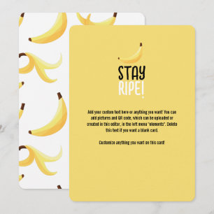 Funny Banana Party pattern colourful - editable Holiday Card