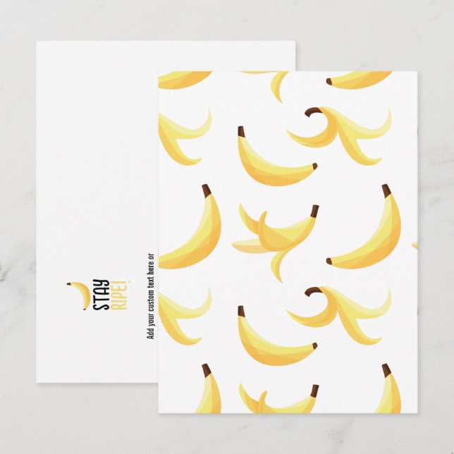 Funny Banana Party pattern colourful - editable Holiday Postcard (Front/Back)