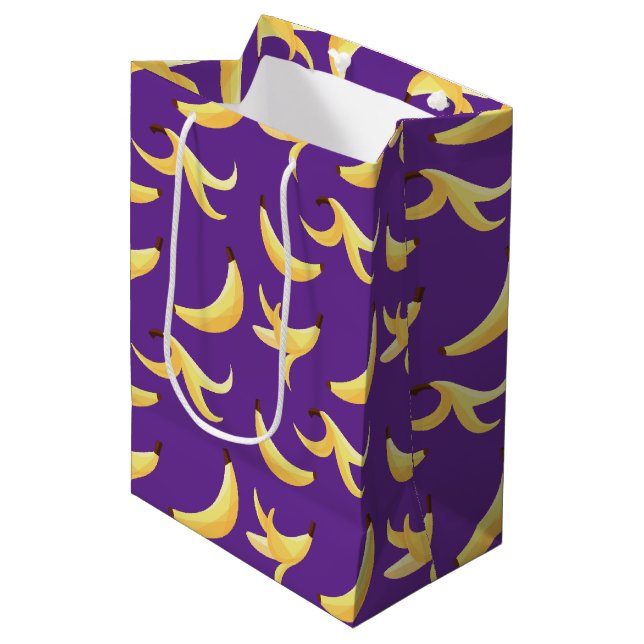Funny Banana Party pattern colourful - editable Medium Gift Bag (Front Angled)