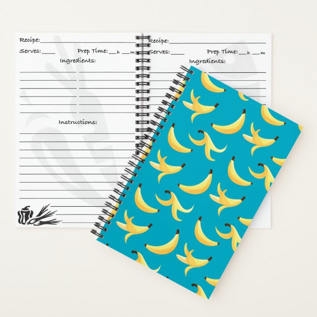 Funny Banana Party pattern colourful - editable Notebook (Inside)
