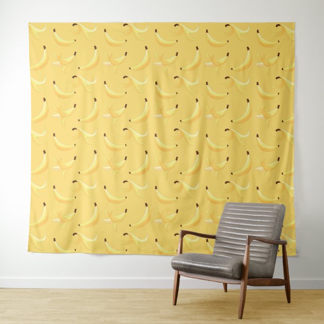 Funny Banana Party pattern colourful - editable Tapestry (In Situ (Horizontal))