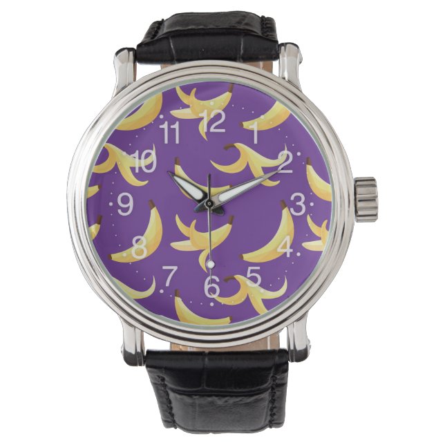 Funny Banana Party pattern colourful - editable Watch (Front)