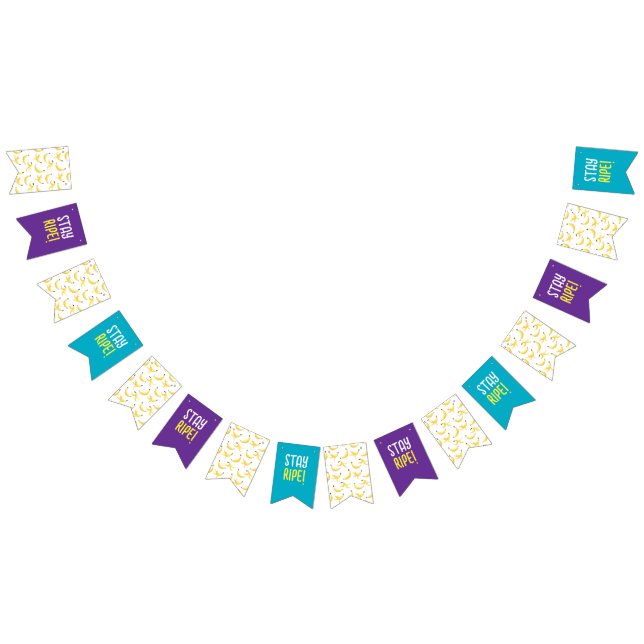 Funny Banana Pun Party pattern colourful - editabl Bunting (All)