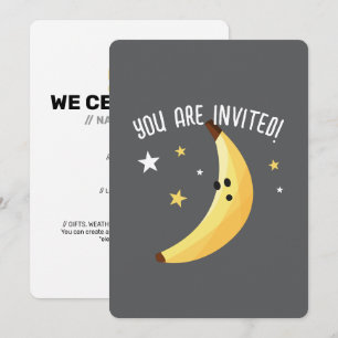 Funny Banana Pun Party pattern colourful - editabl Invitation