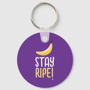 Funny Banana Pun Party pattern colourful - editabl Key Ring