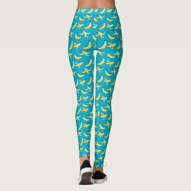 Funny Banana Pun Party pattern colourful - editabl Leggings (Back)