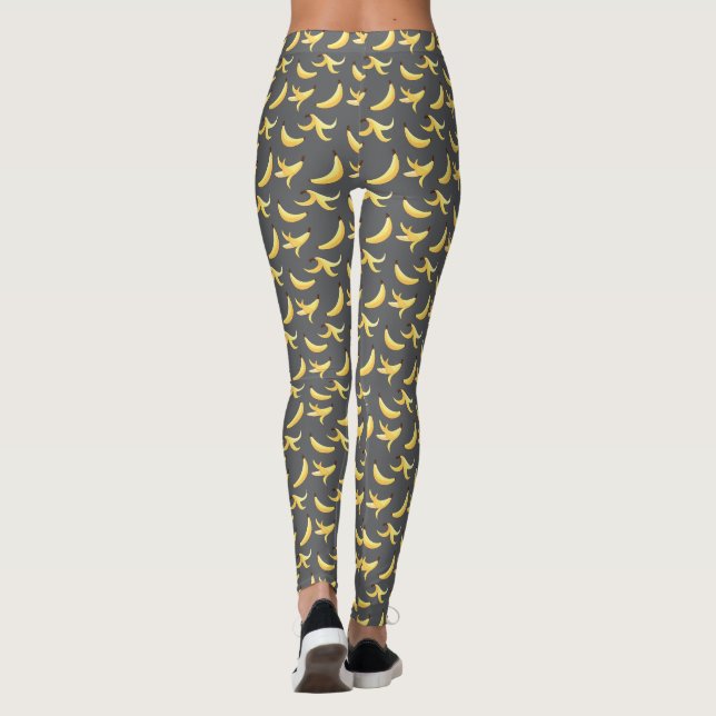 Funny Banana Pun Party pattern colourful - editabl Leggings (Back)