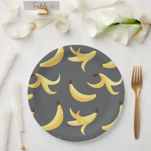 Funny Banana Pun Party pattern colourful - editabl Paper Plate