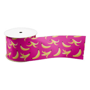 Funny Banana Pun Party pattern colourful - editabl Satin Ribbon