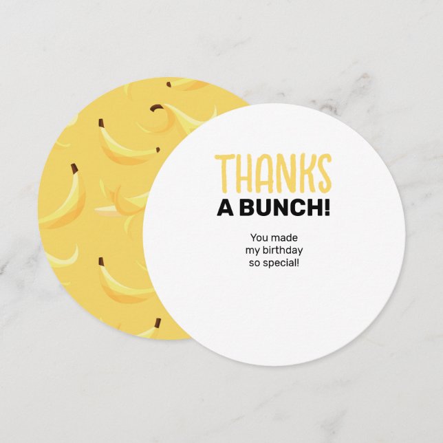 Funny Banana Pun Party pattern colourful - editabl Thank You Card (Front/Back)