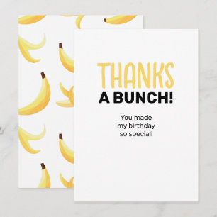 Funny Banana Pun Party pattern colourful - editabl Thank You Card