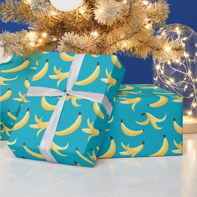 Funny Banana Pun Party pattern colourful - editabl Wrapping Paper (Holidays)