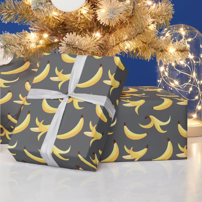 Funny Banana Pun Party pattern colourful - editabl Wrapping Paper (Holidays)