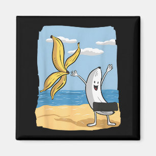 Funny Banana Throwing Off Peel Fathers Day Magnet
