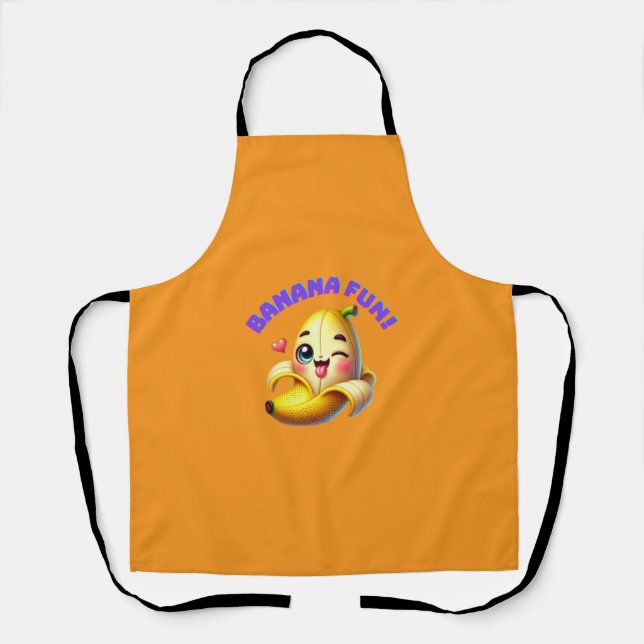 Funny Banana Winking Design for Fun and Playful Gi Apron (Front)