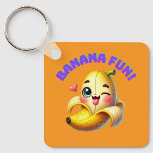 Funny Banana Winking Design for Fun and Playful Gi Key Ring