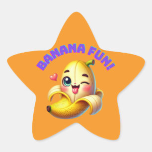 Funny Banana Winking Design for Fun and Playful Gi Star Sticker