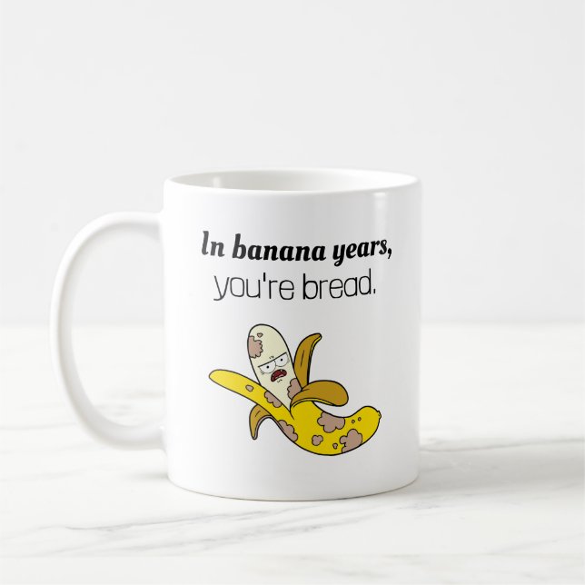 Funny Banana Years Birthday Coffee Mug (Left)
