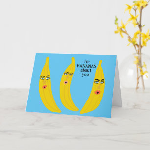 Funny Bananas Romance Valentine Love Anniversary Card