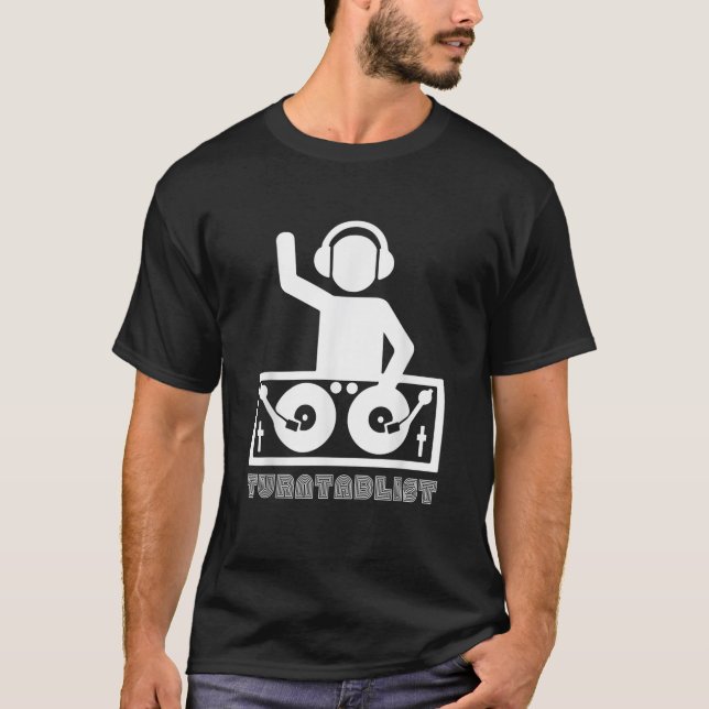 funny band bassist dj disc jokey rock musician T-Shirt (Front)