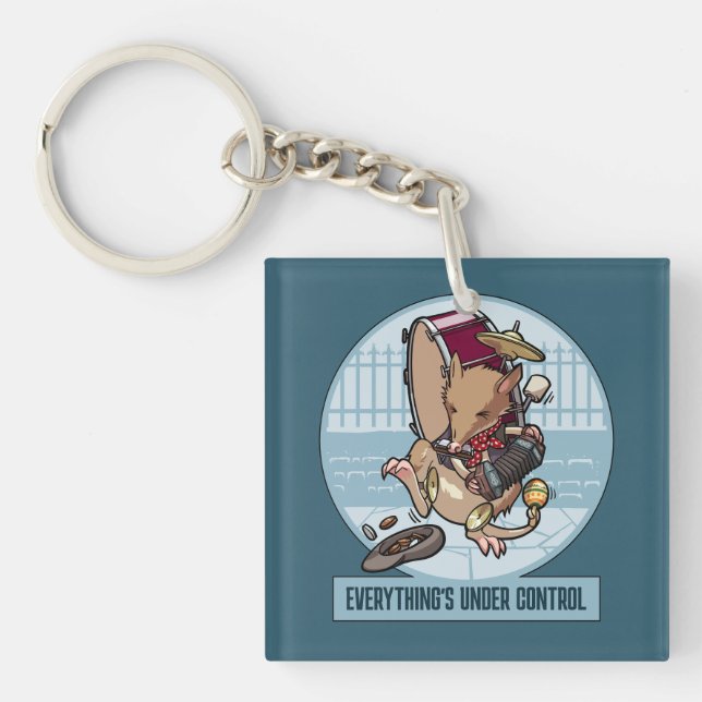 Funny Bandicoot Everything's Under Control Band Key Ring (Front)