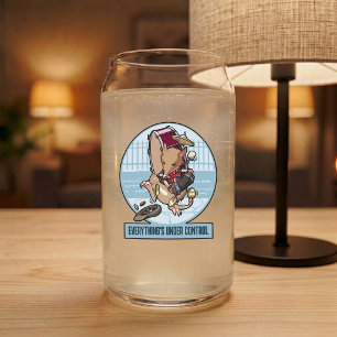 Funny Bandicoot Everything's Under Control Cartoon Can Glass