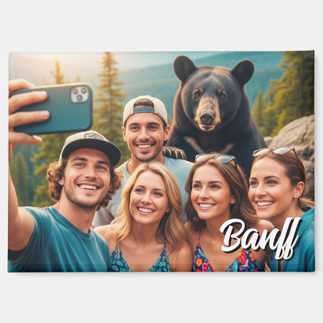 Funny Banff National Park Canada Black Bear Magnet (Front)