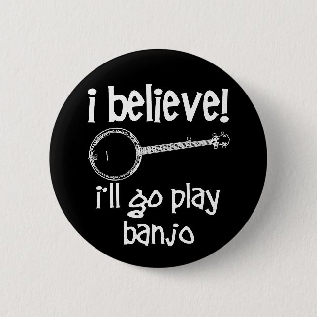Funny Banjo 6 Cm Round Badge (Front)