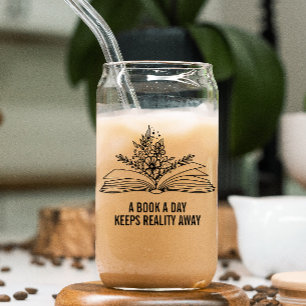 Funny Banned Book Lover Drinking Can Glass
