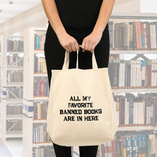 Funny Banned Books Typography Tote Bag