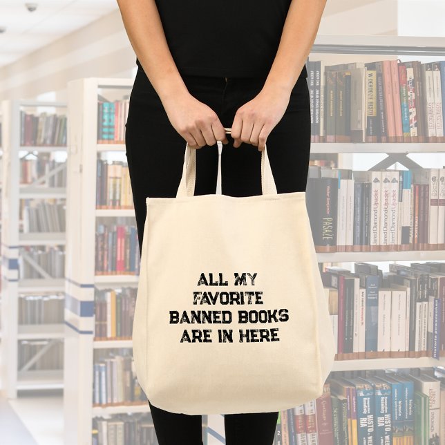 Funny Banned Books Typography Tote Bag (Creator Uploaded)