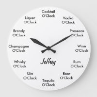 Funny Bar Alcohol Clock Personalised Clock