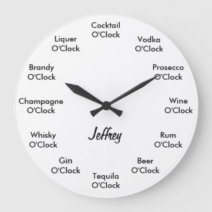 Funny Bar Alcohol Clock Personalised Clock