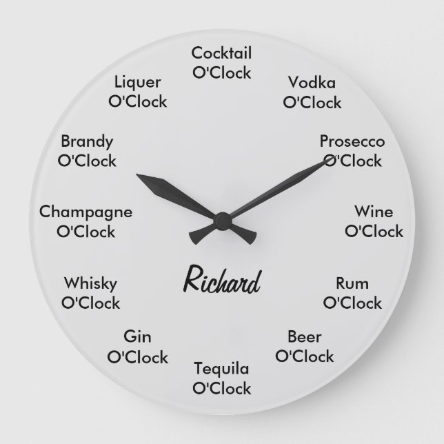 Funny Bar Alcohol Clock Personalised Clock (Front)