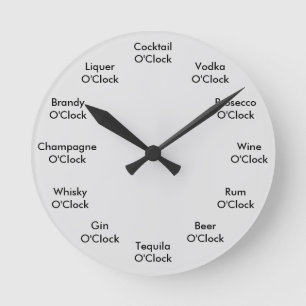 Funny Bar Clock Personalized Gray Wall Clock